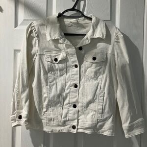 Girls White Jean Jacket